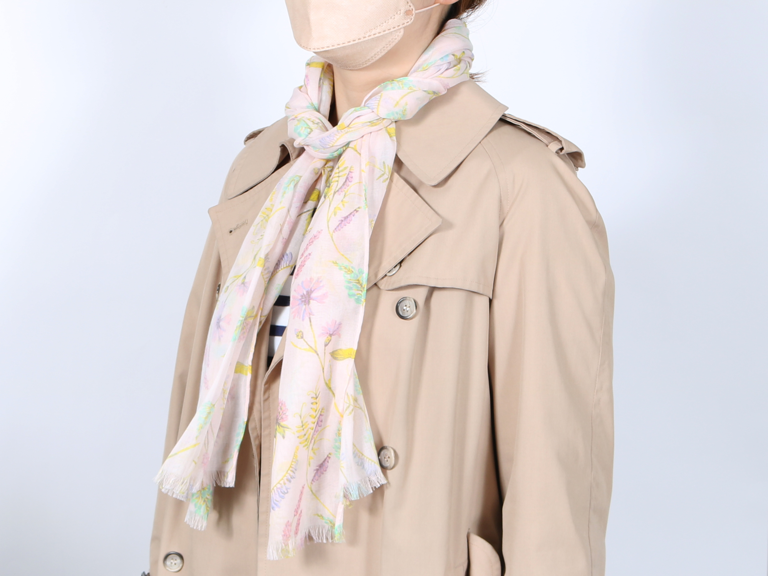 オーガニックコットンUVカットストール　ボタニカル　