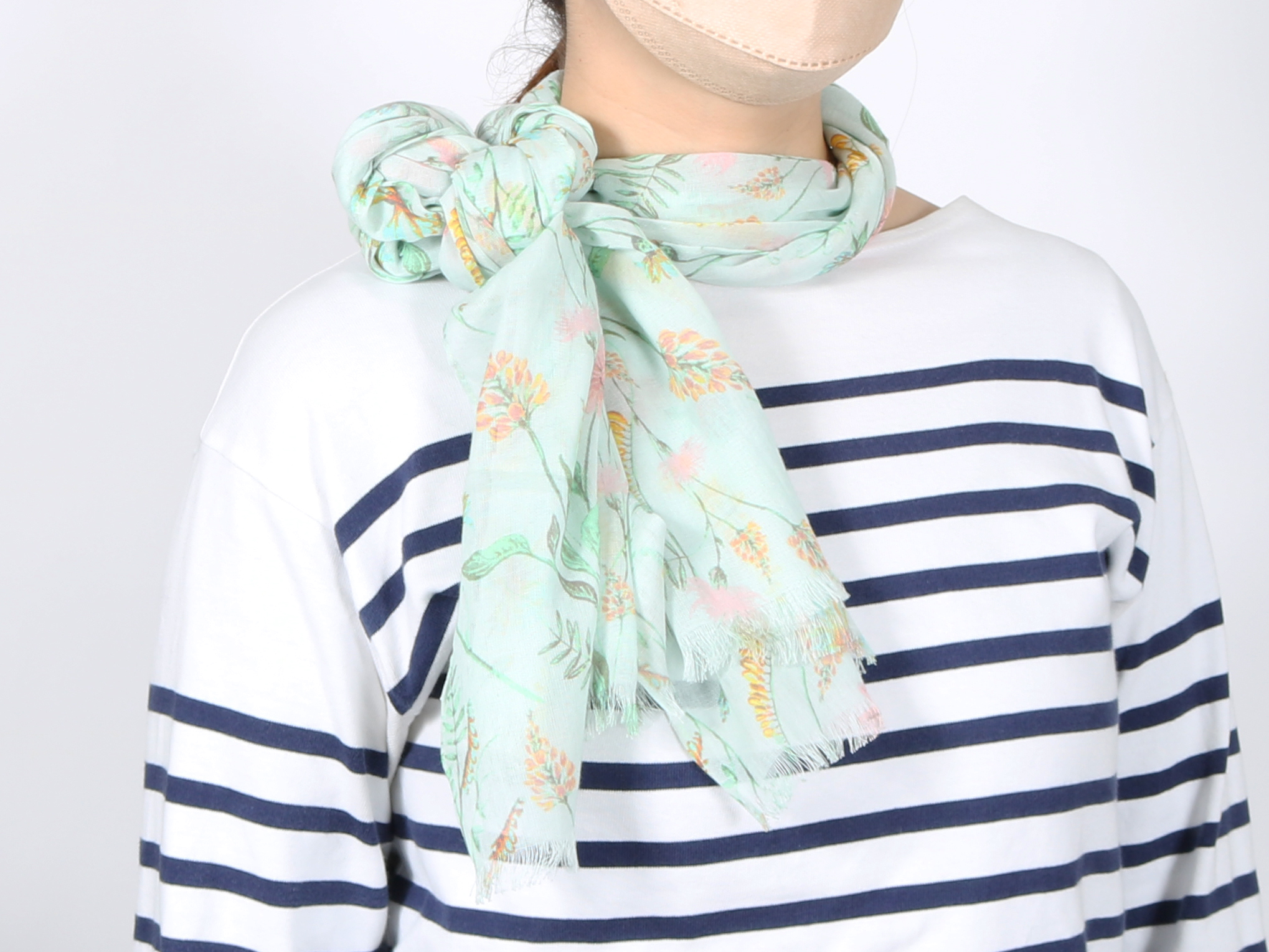 オーガニックコットンUVカットストール　ボタニカル　