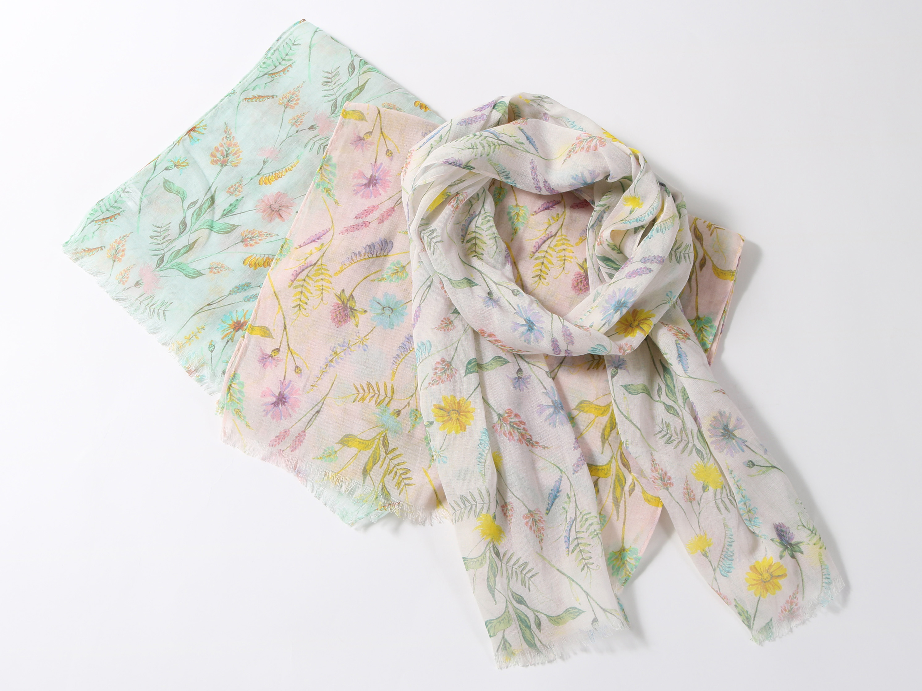 オーガニックコットンUVカットストール　ボタニカル　