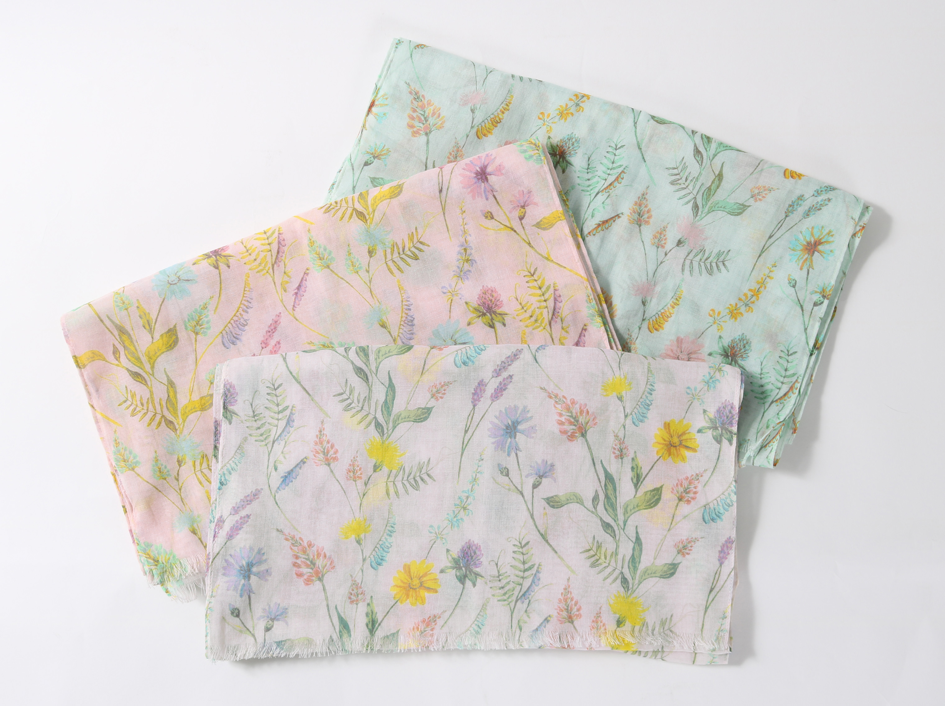 オーガニックコットンUVカットストール　ボタニカル　