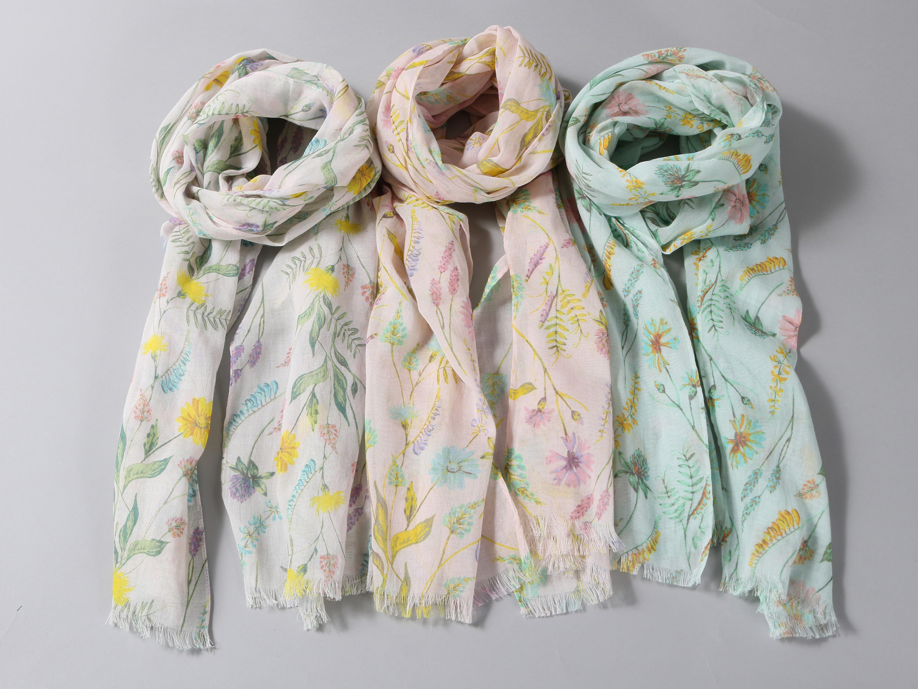 オーガニックコットンUVカットストール　ボタニカル　