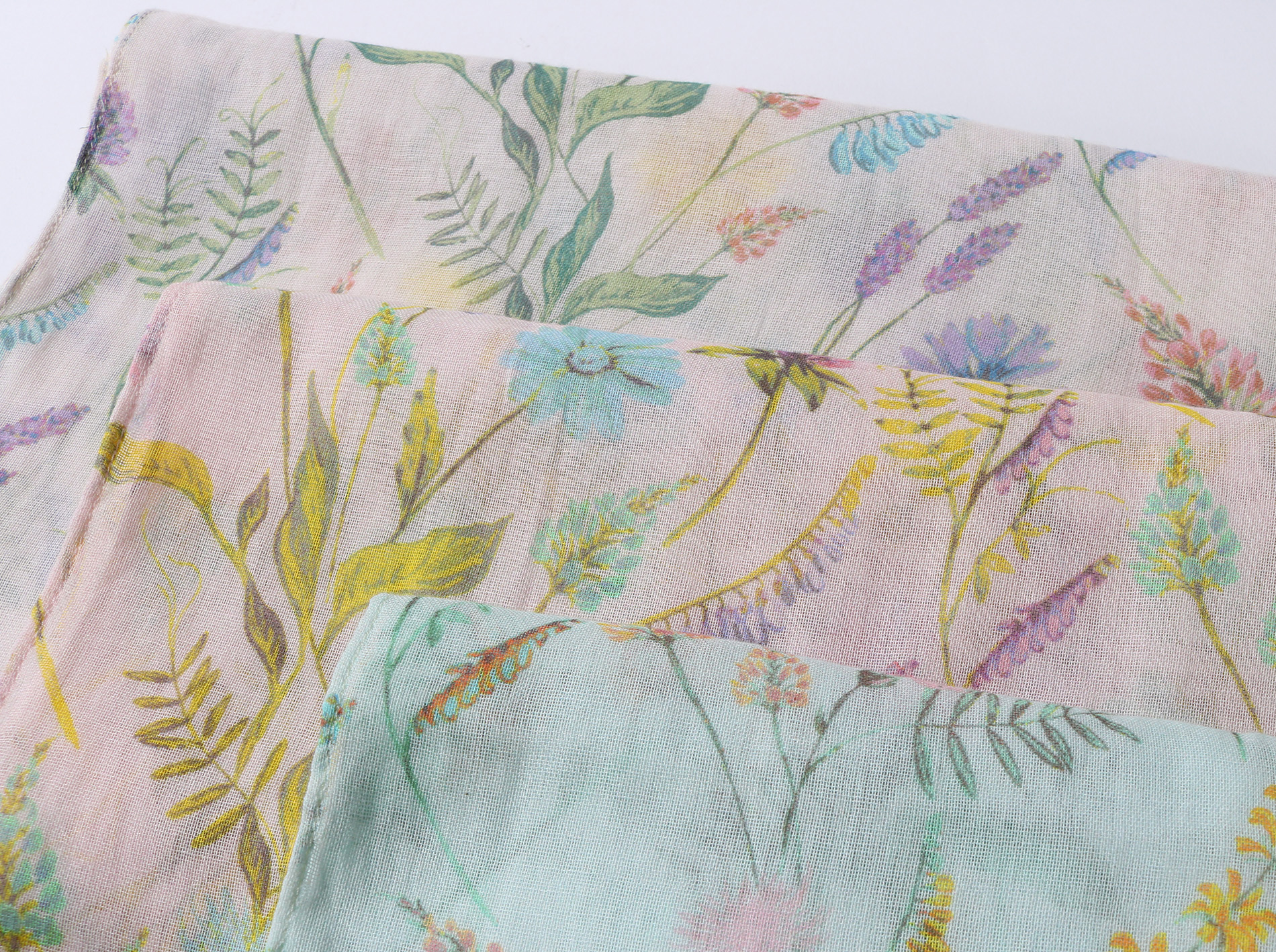 オーガニックコットンUVカットストール　ボタニカル　