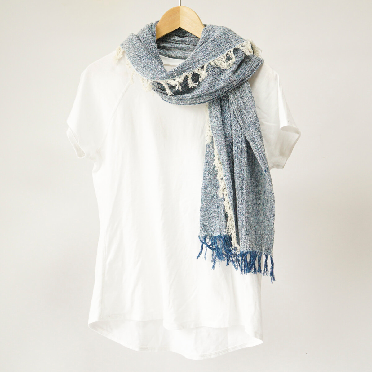 天然染料染めシャンブレーストール