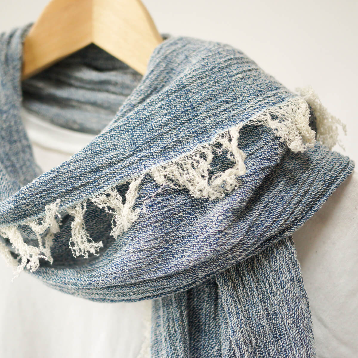 天然染料染めシャンブレーストール