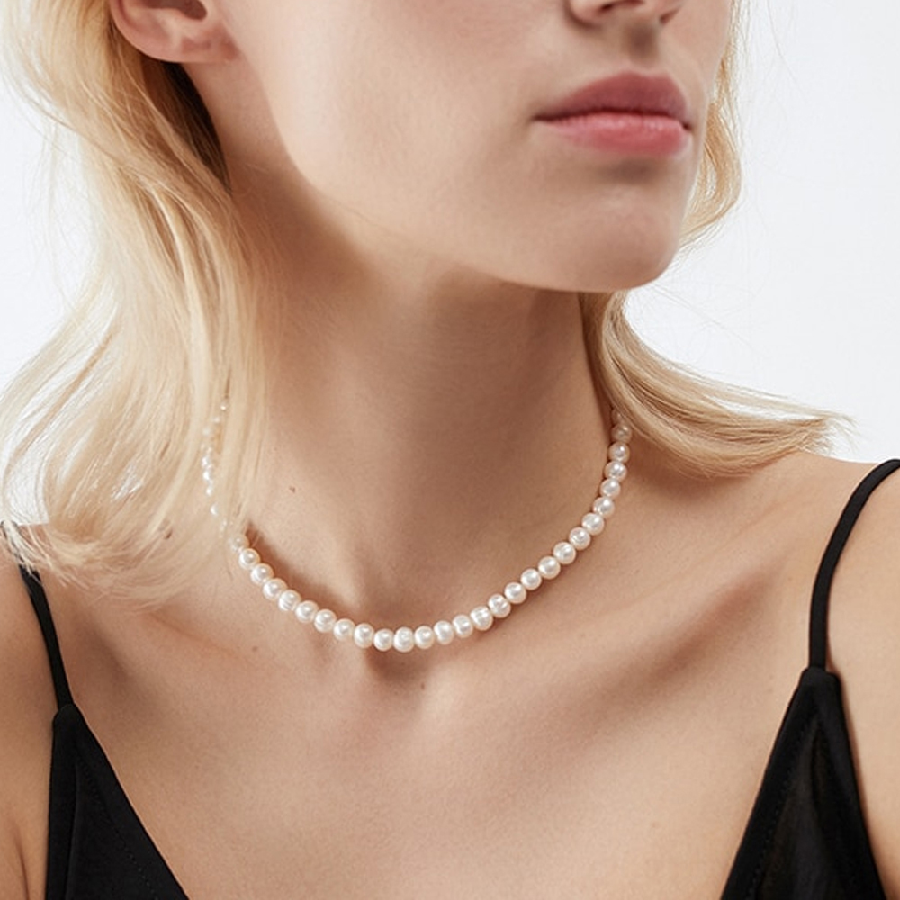 天然淡水バロックパールネックレス 7-８mm