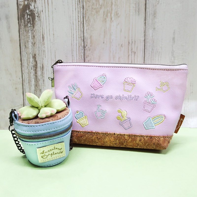 多肉植物 バケツ型ポーチ&ティッシュポーチのギフトセット