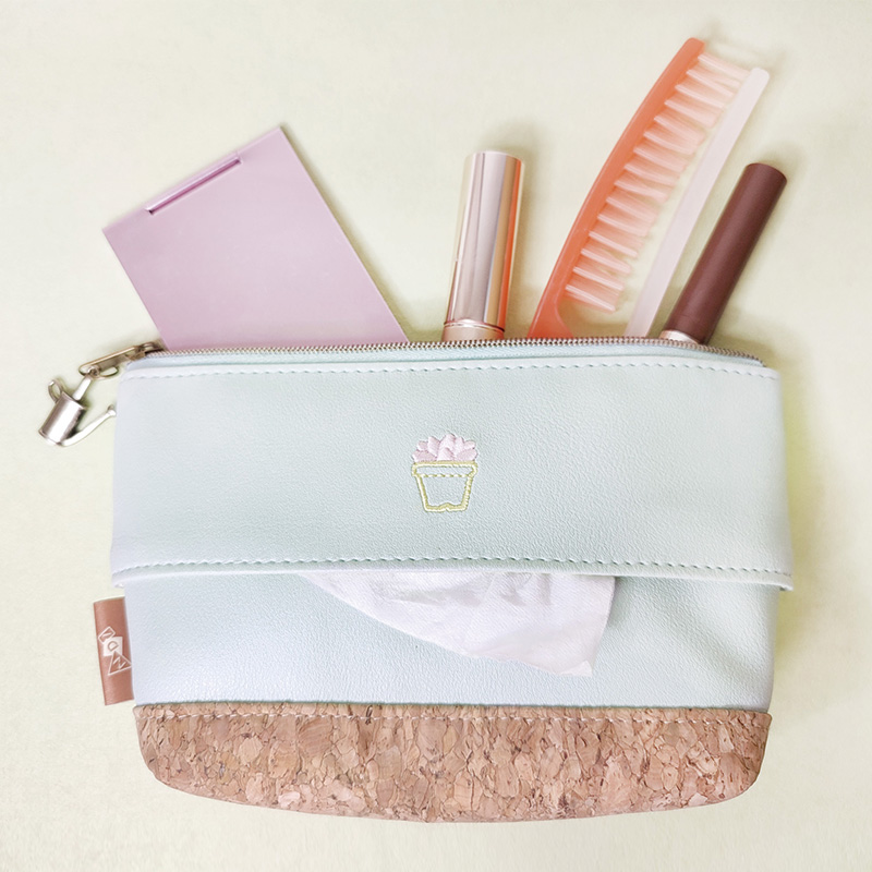 多肉植物 バケツ型ポーチ&ティッシュポーチのギフトセット