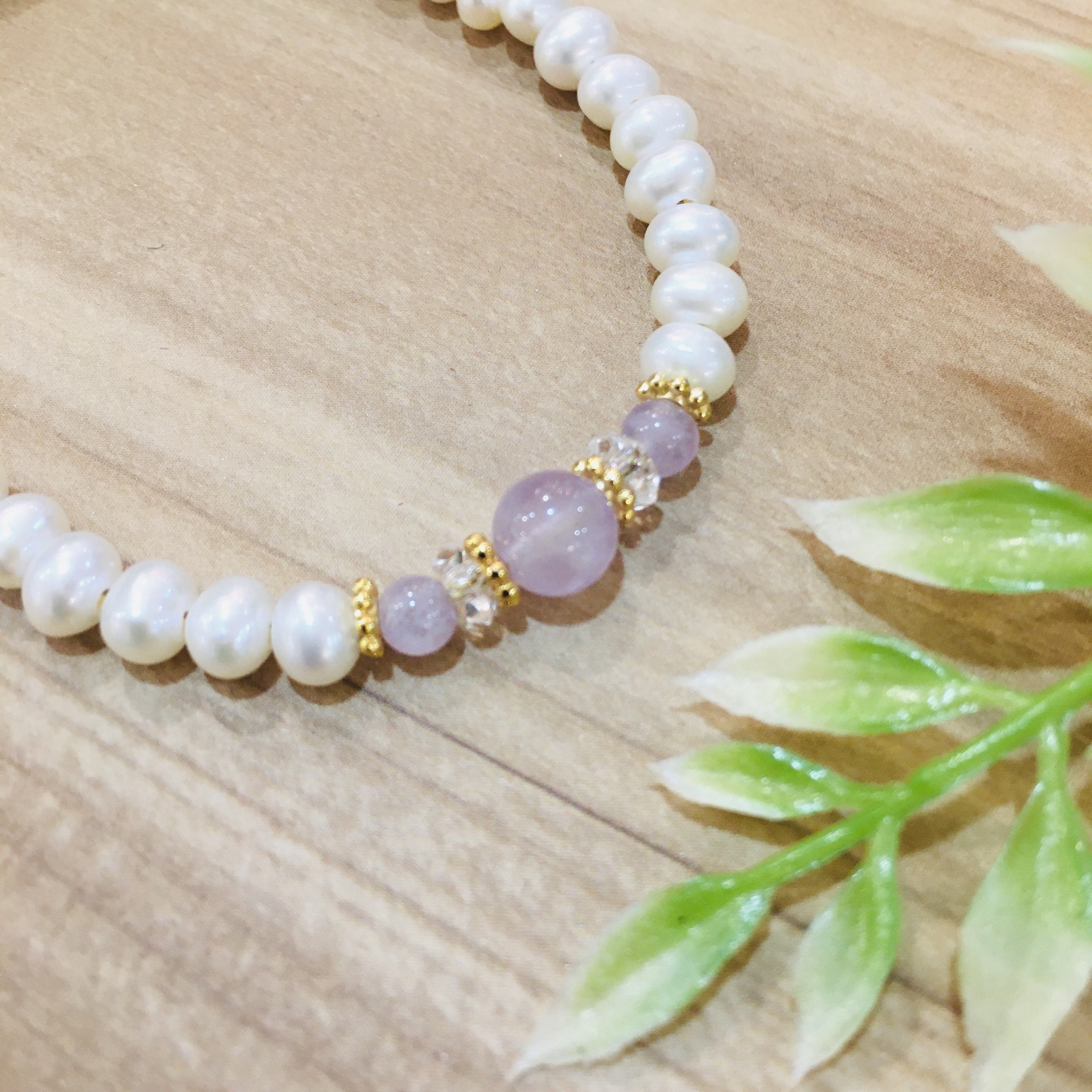 誕生石×淡水パール/マグネットブレスレット