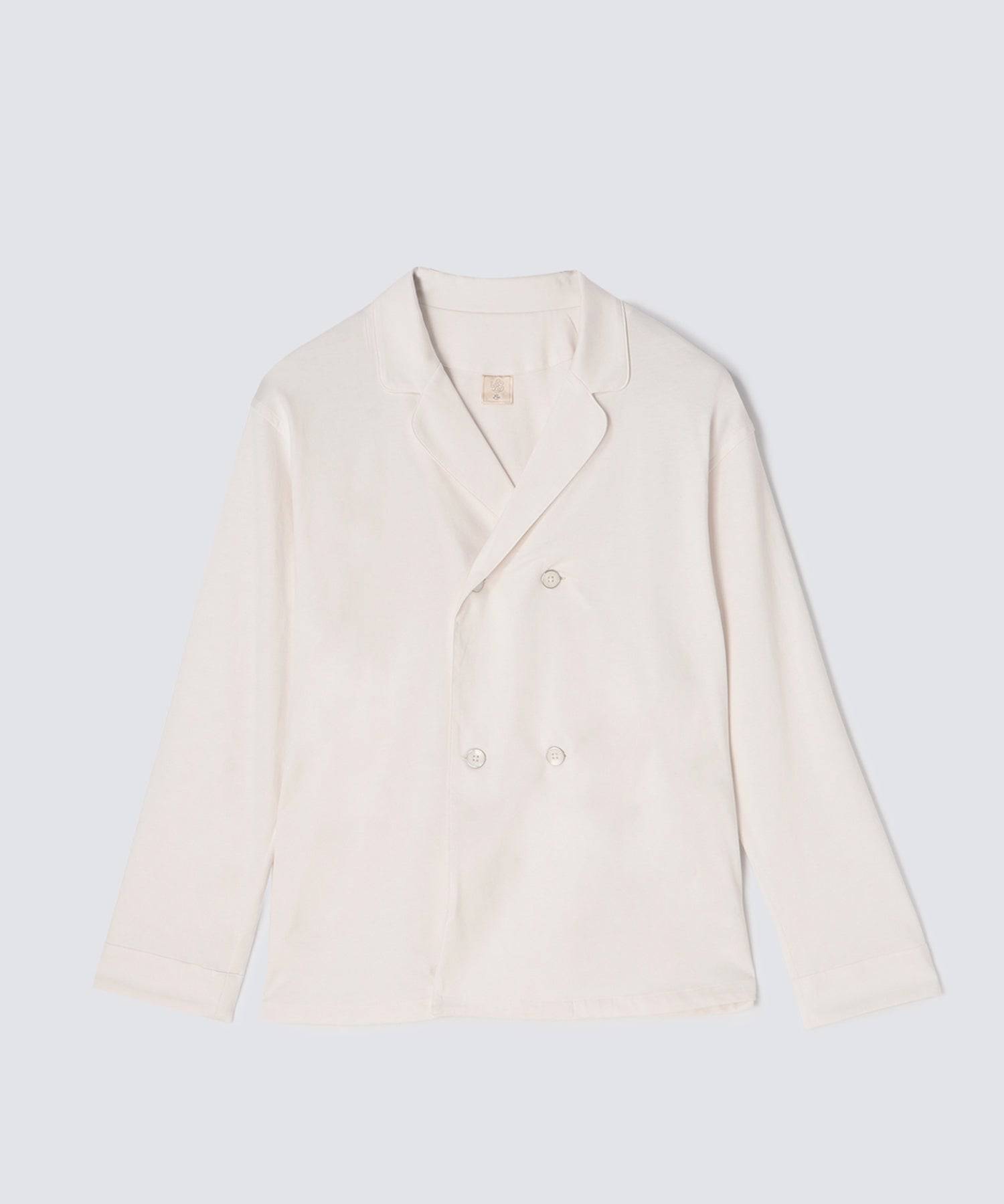 【セットアップ】ロイヤル オーガニックコットン ダブルボタンパジャマ＜オフホワイト＞