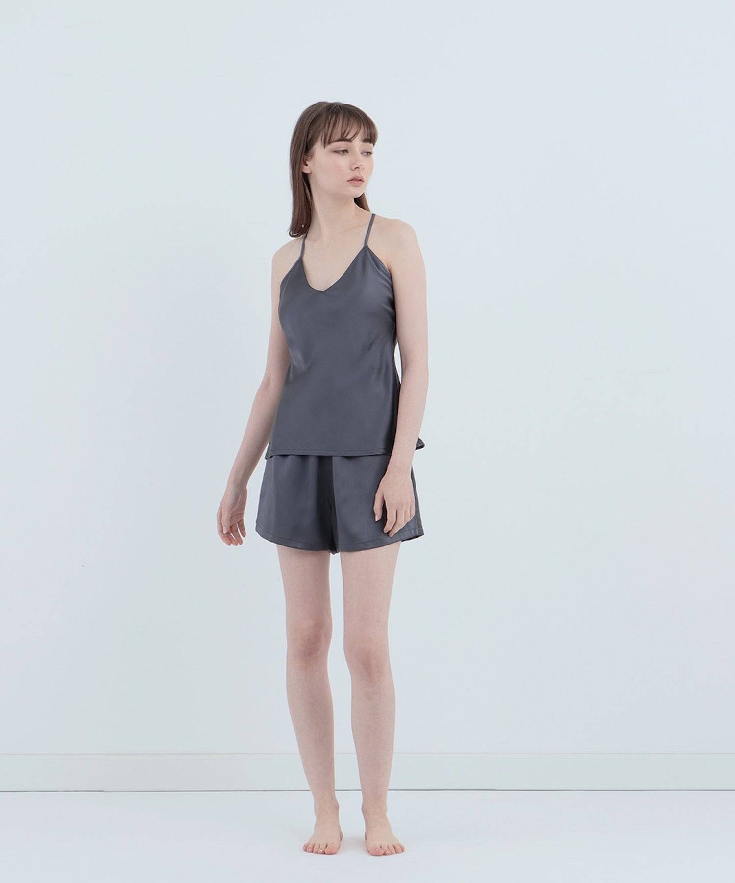 【セットアップ】シルクショートパンツ&キャミソール