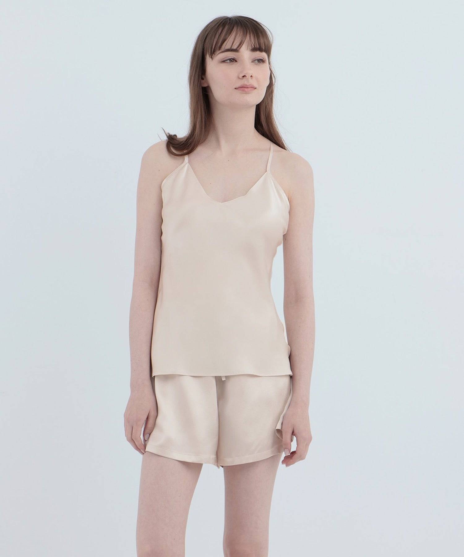 【セットアップ】シルクショートパンツ&キャミソール