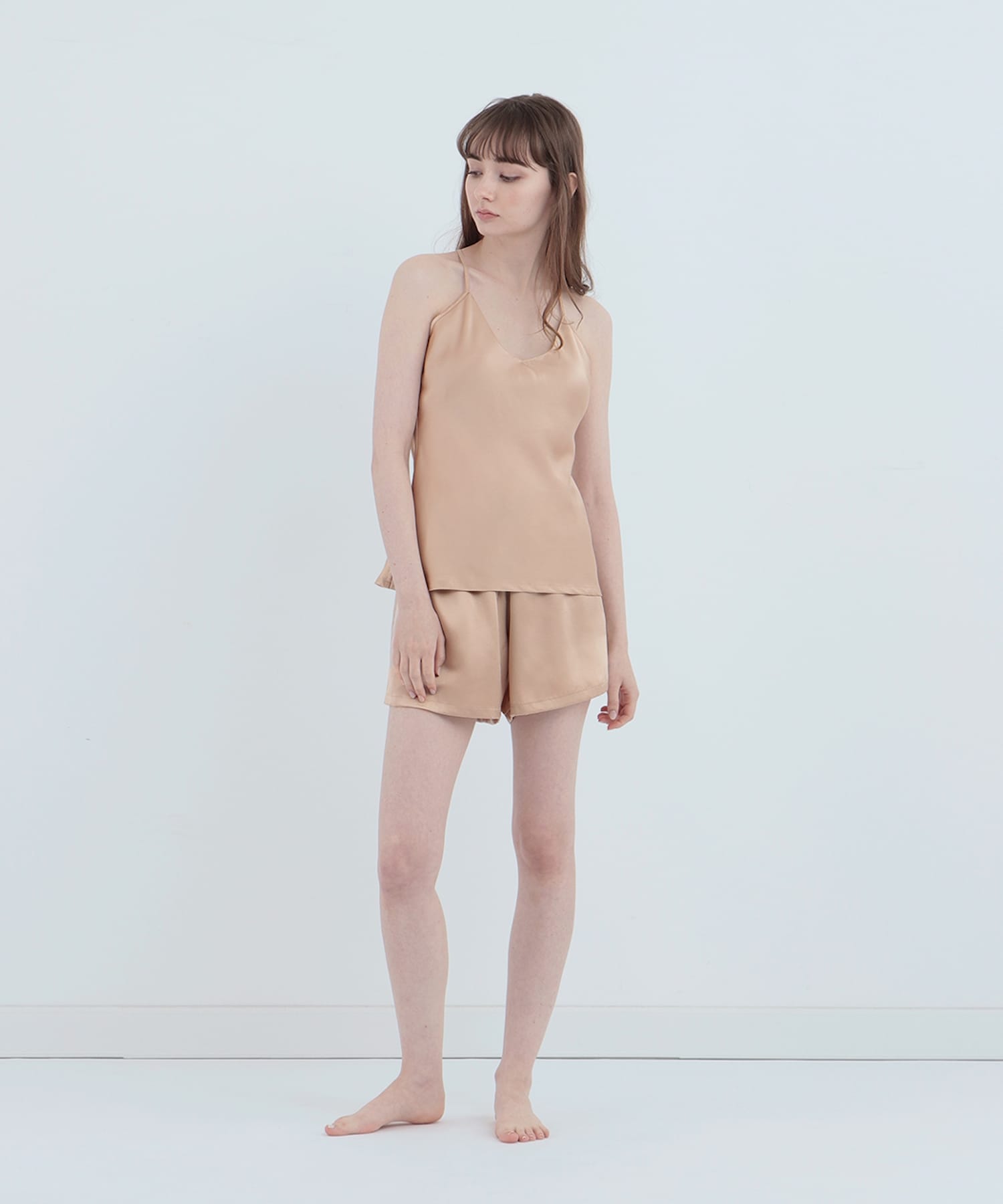 【セットアップ】シルクショートパンツ&キャミソール