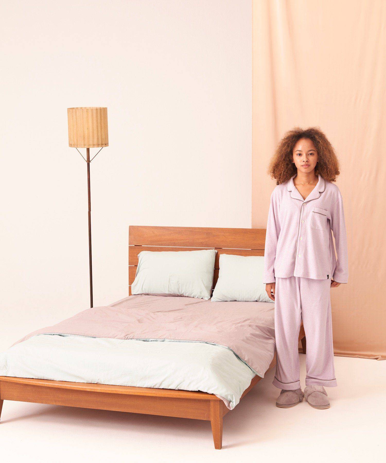 【セットアップ】コットンパジャマ  ラベンダー