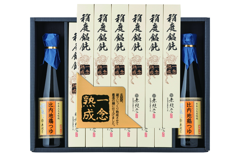 稲庭饂飩「一念熟成」・比内地鶏つゆ詰合せ B