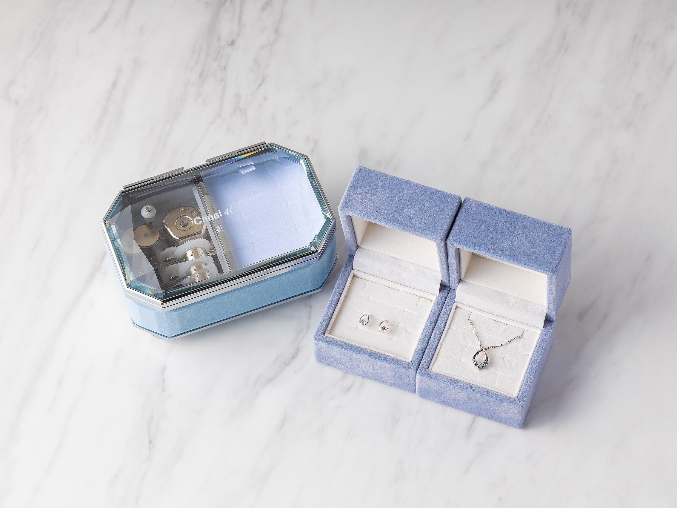 【名入れケース】しずくネックレス&ピアス　2点セット