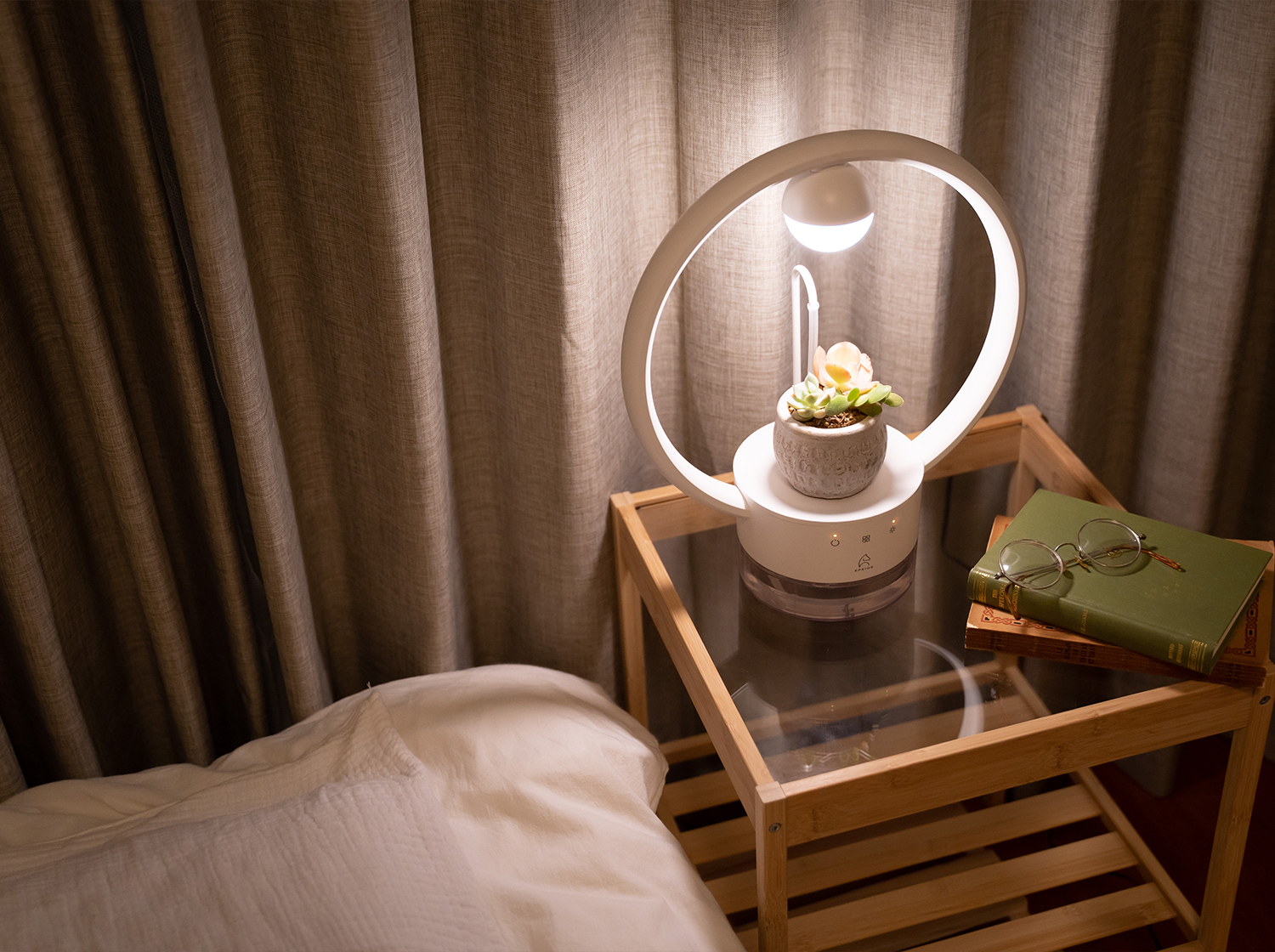 多⾁植物を飾るテーブルランプ「TANIQUE」