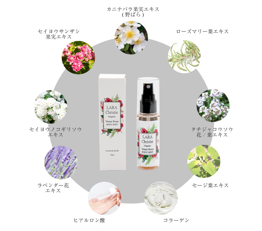 ボディミスト ヴィーナスローザ 50ml 化粧水 ダマスクバラの香り
