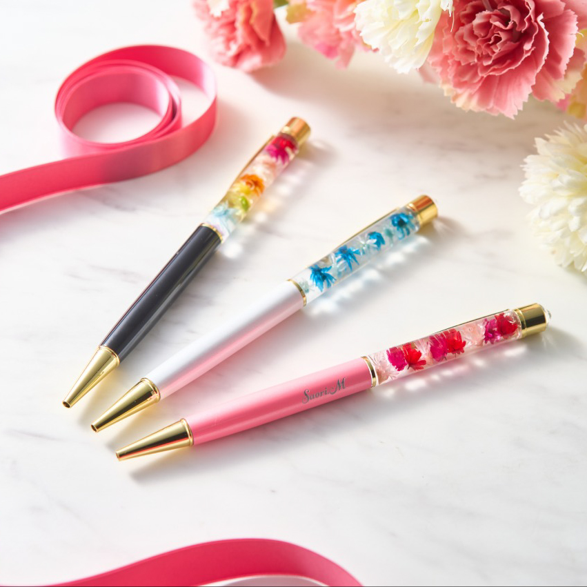 タンプ限定】ハーバリウムボールペン（名入れ可）＆フレグランスソープ 