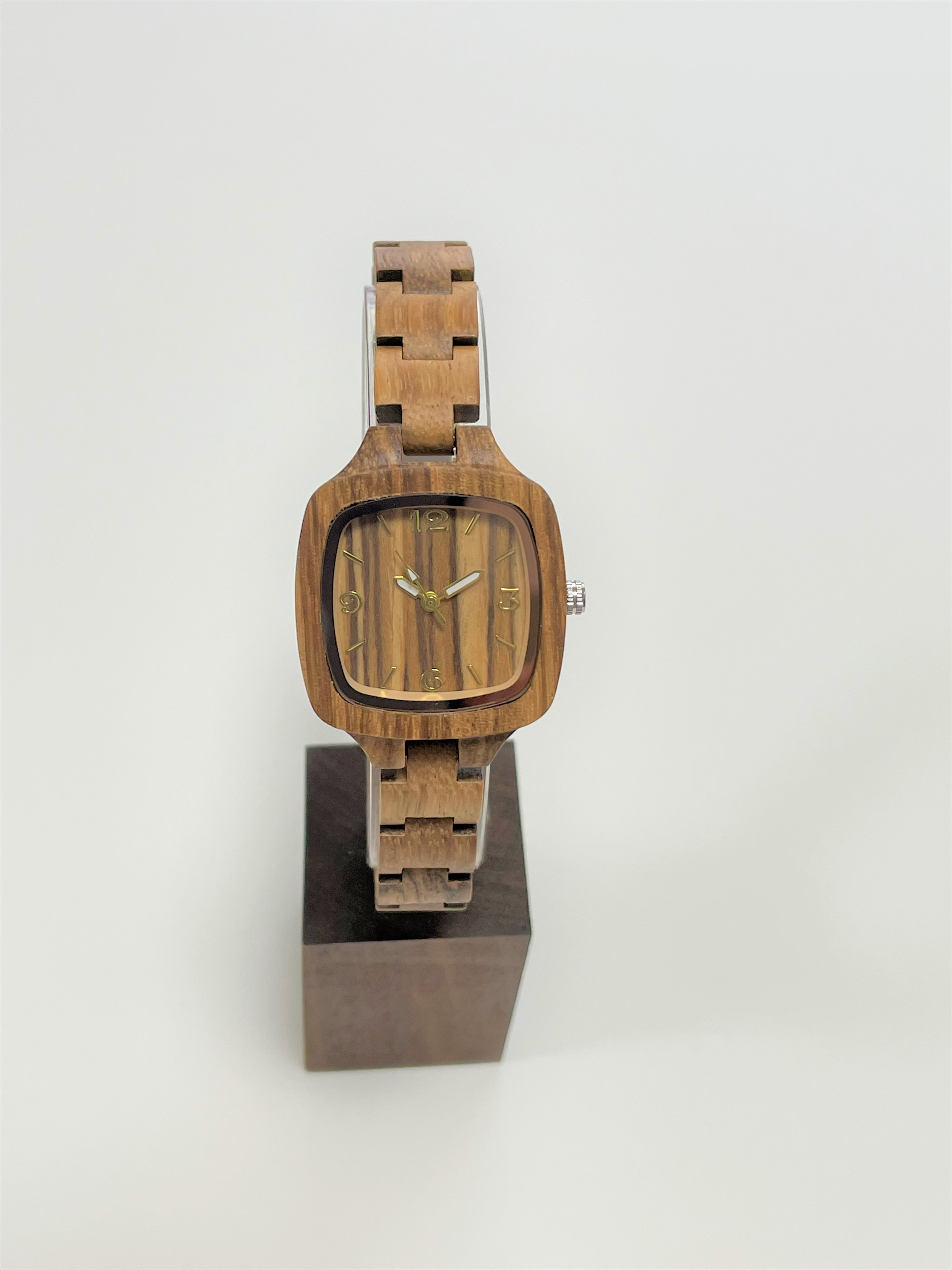 木製腕時計（Unisex）Automatic（自動巻き）（ゴールド×ブラウン