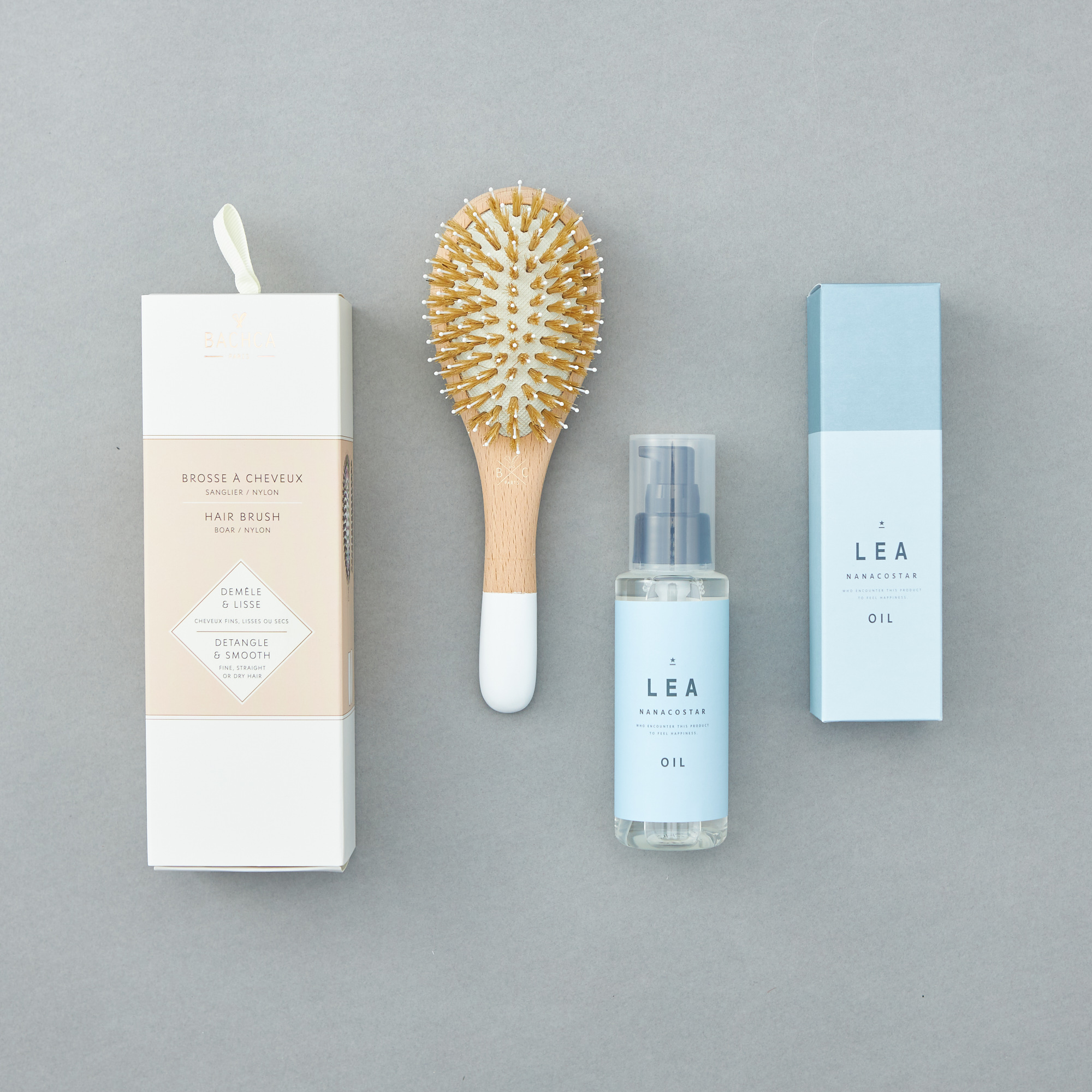 猪毛ヘアブラシ＆ヘアオイルセット