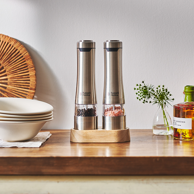 電動ミル ソルト＆ペッパー ウッドスタンドセット 7923JP