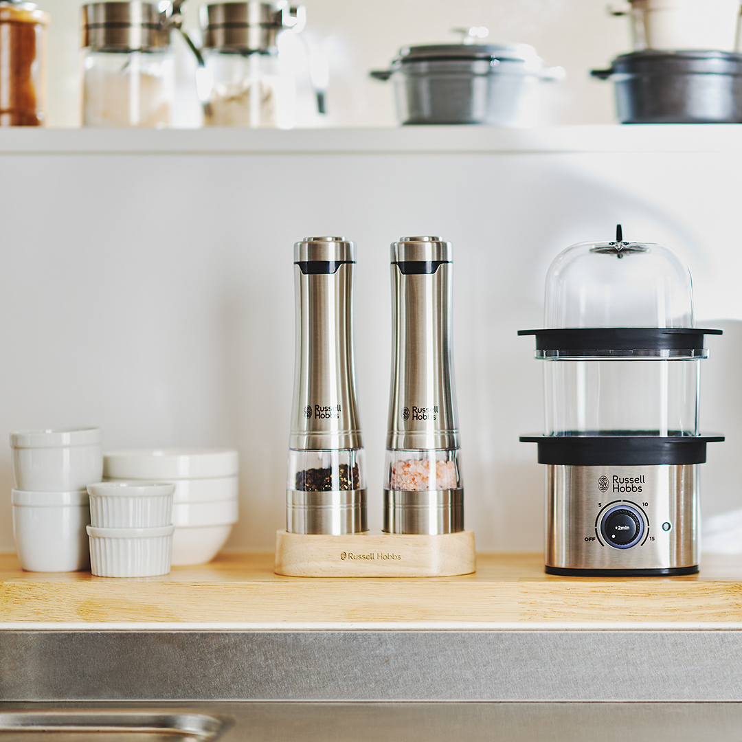 電動ミル ソルト＆ペッパー ウッドスタンドセット 7923JP