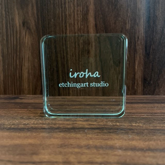 ガラスブロック オブジェ オーダー彫刻