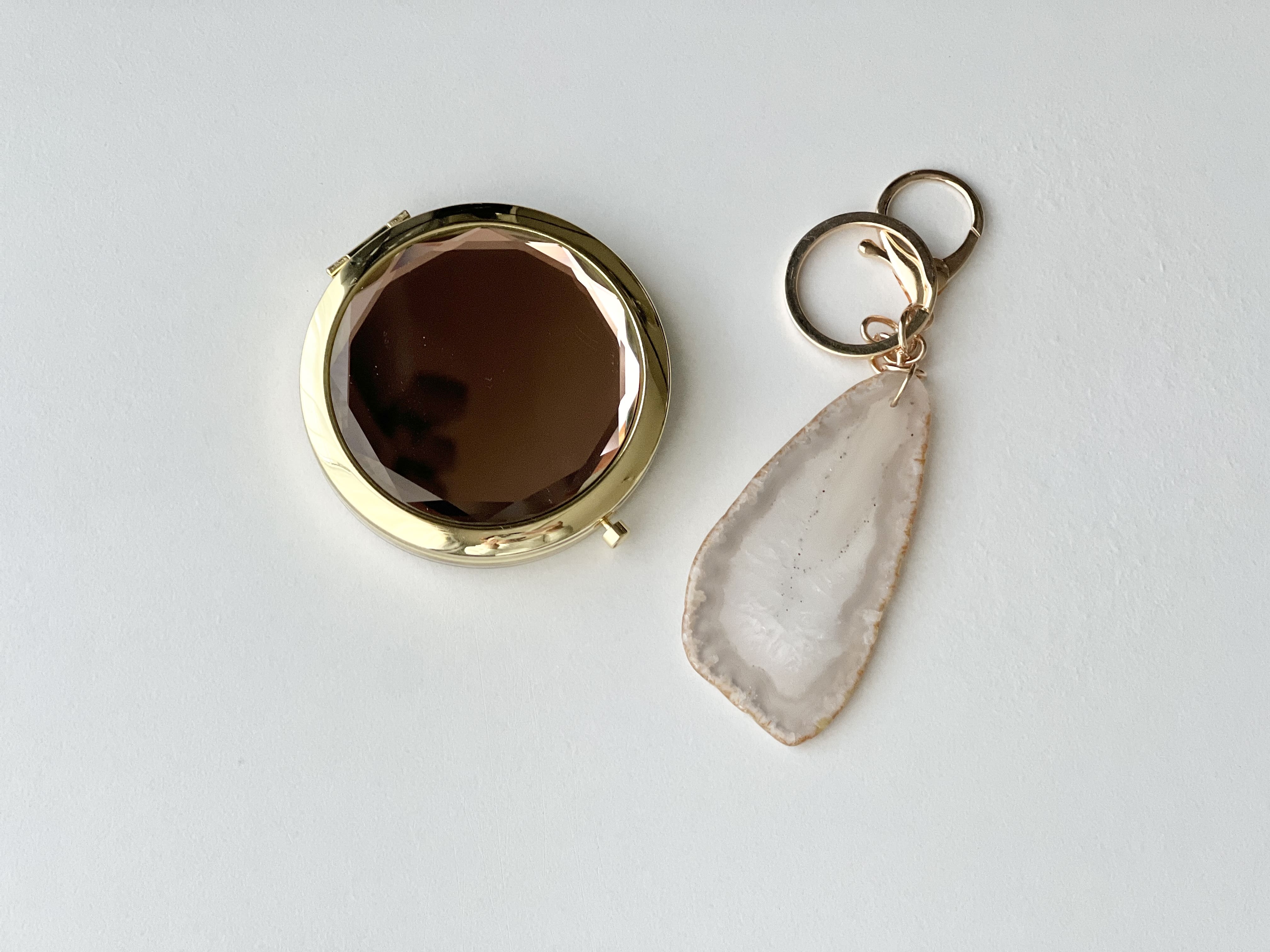 名入れコンパクトミラー&キーホルダーセット