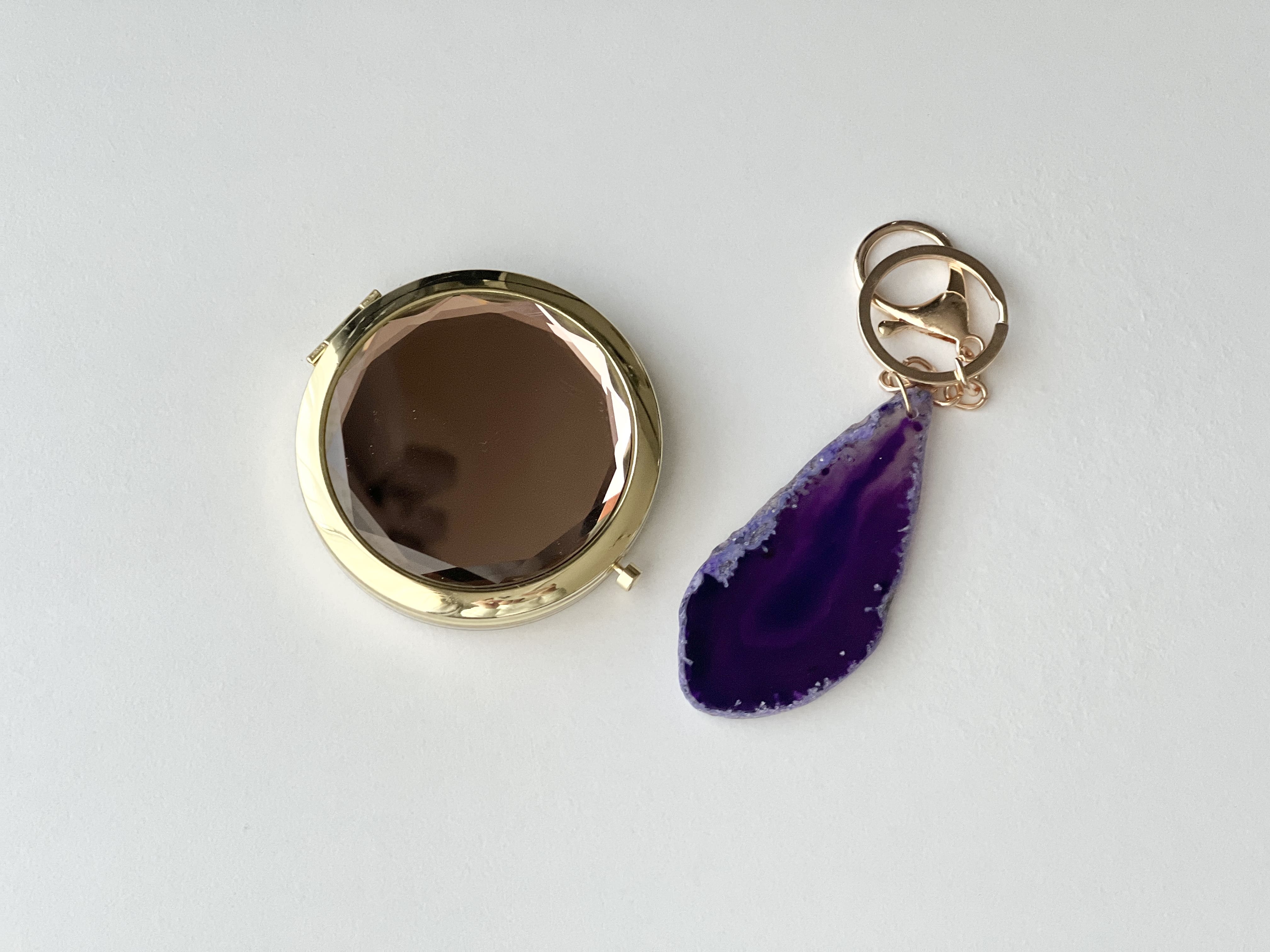 名入れコンパクトミラー&キーホルダーセット