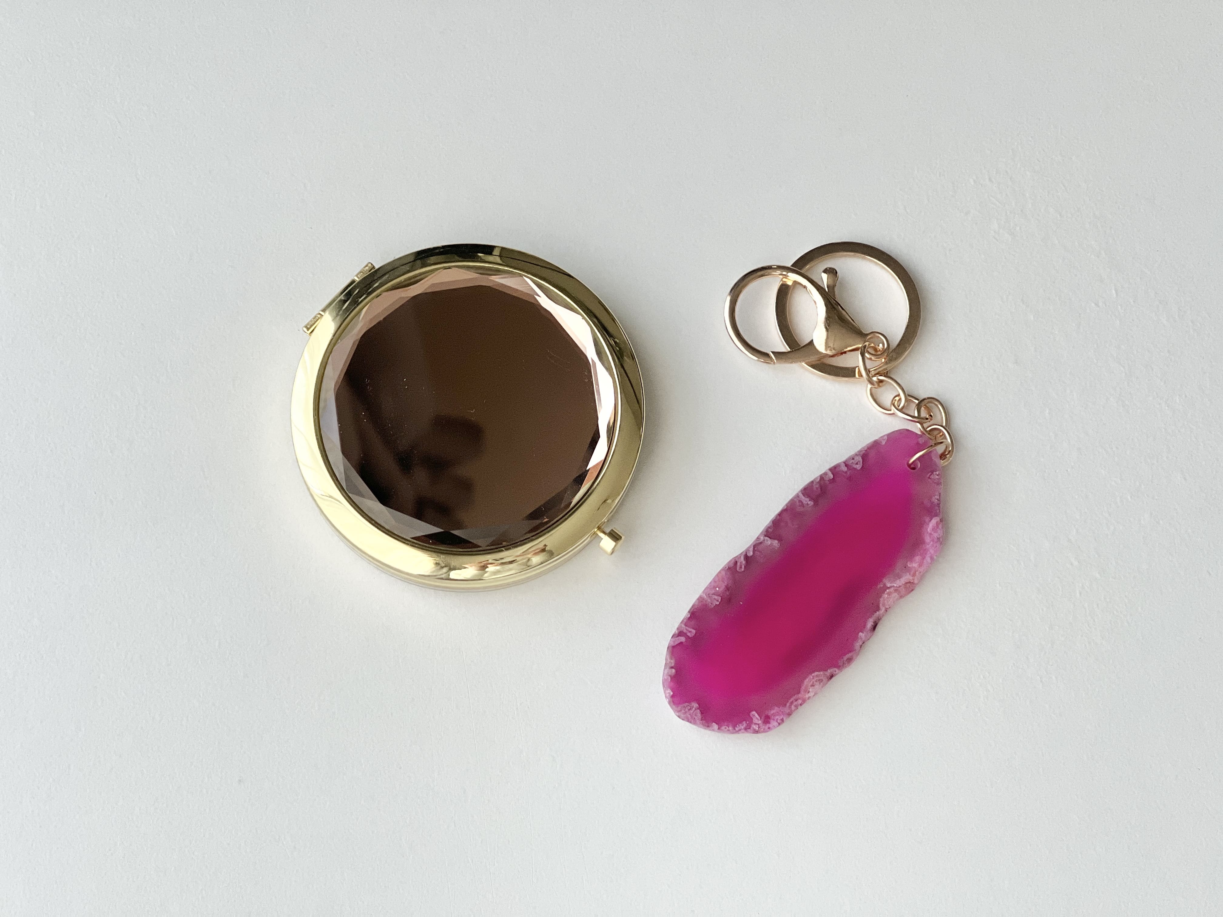 名入れコンパクトミラー&キーホルダーセット