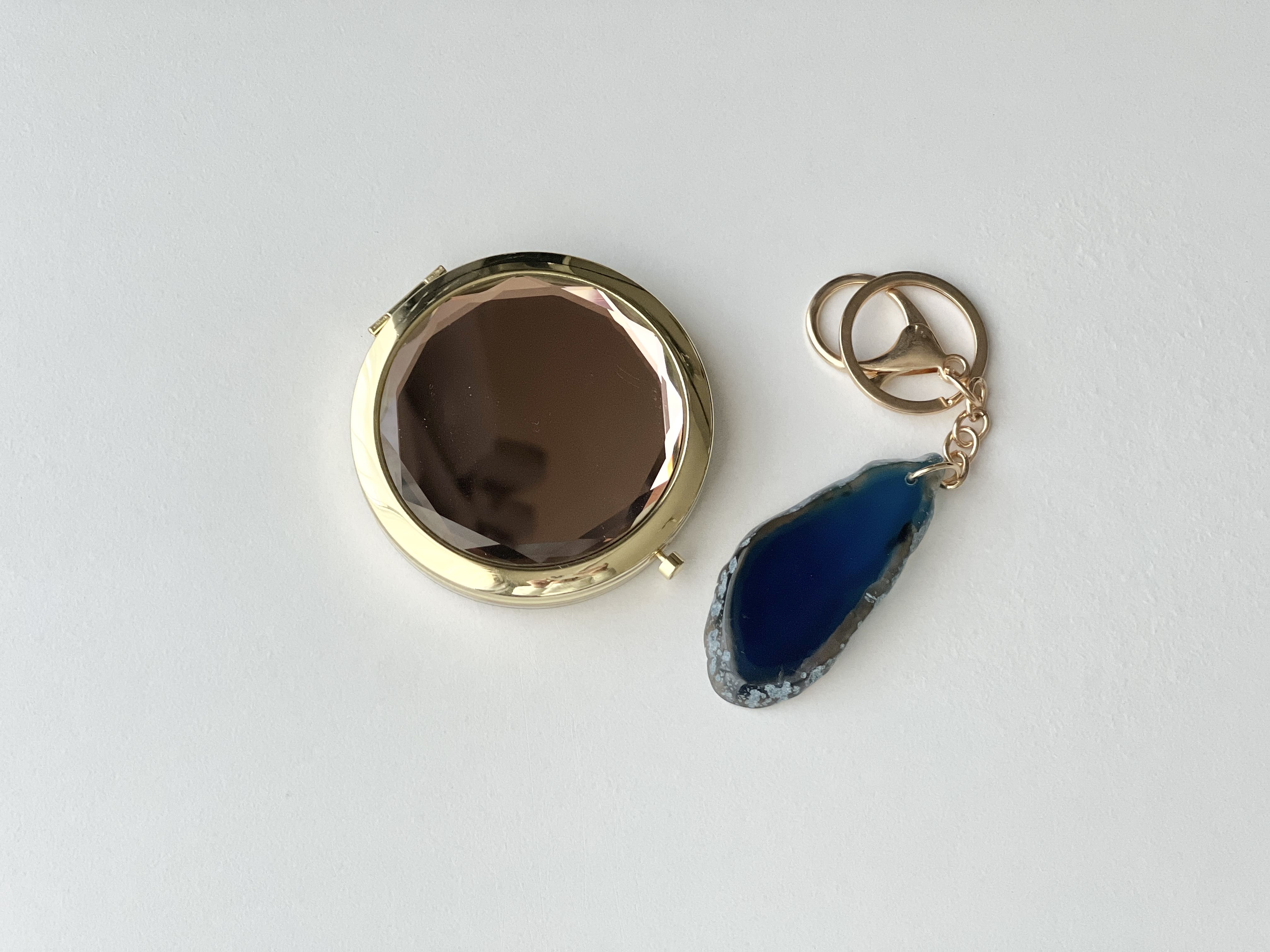 名入れコンパクトミラー&キーホルダーセット