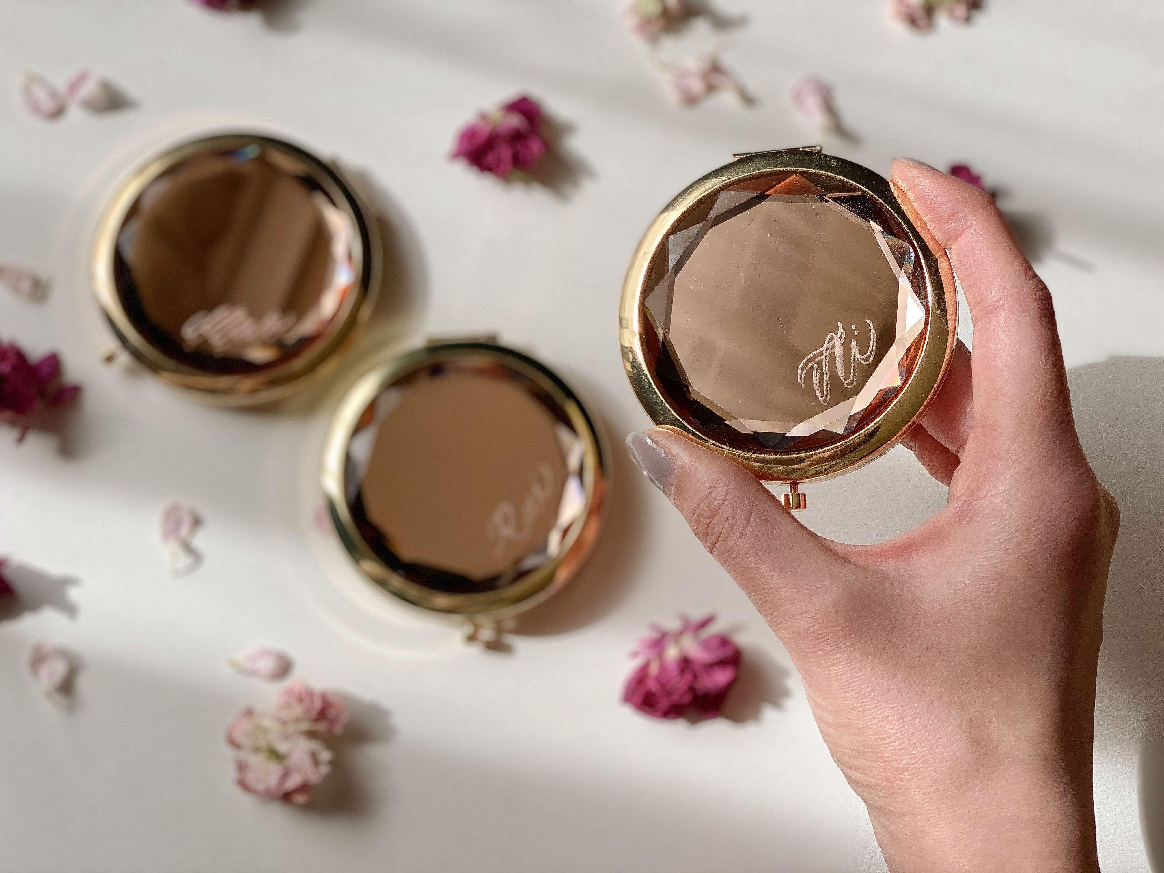 コンパクトミラー&アルコールジェルボトルケースセット