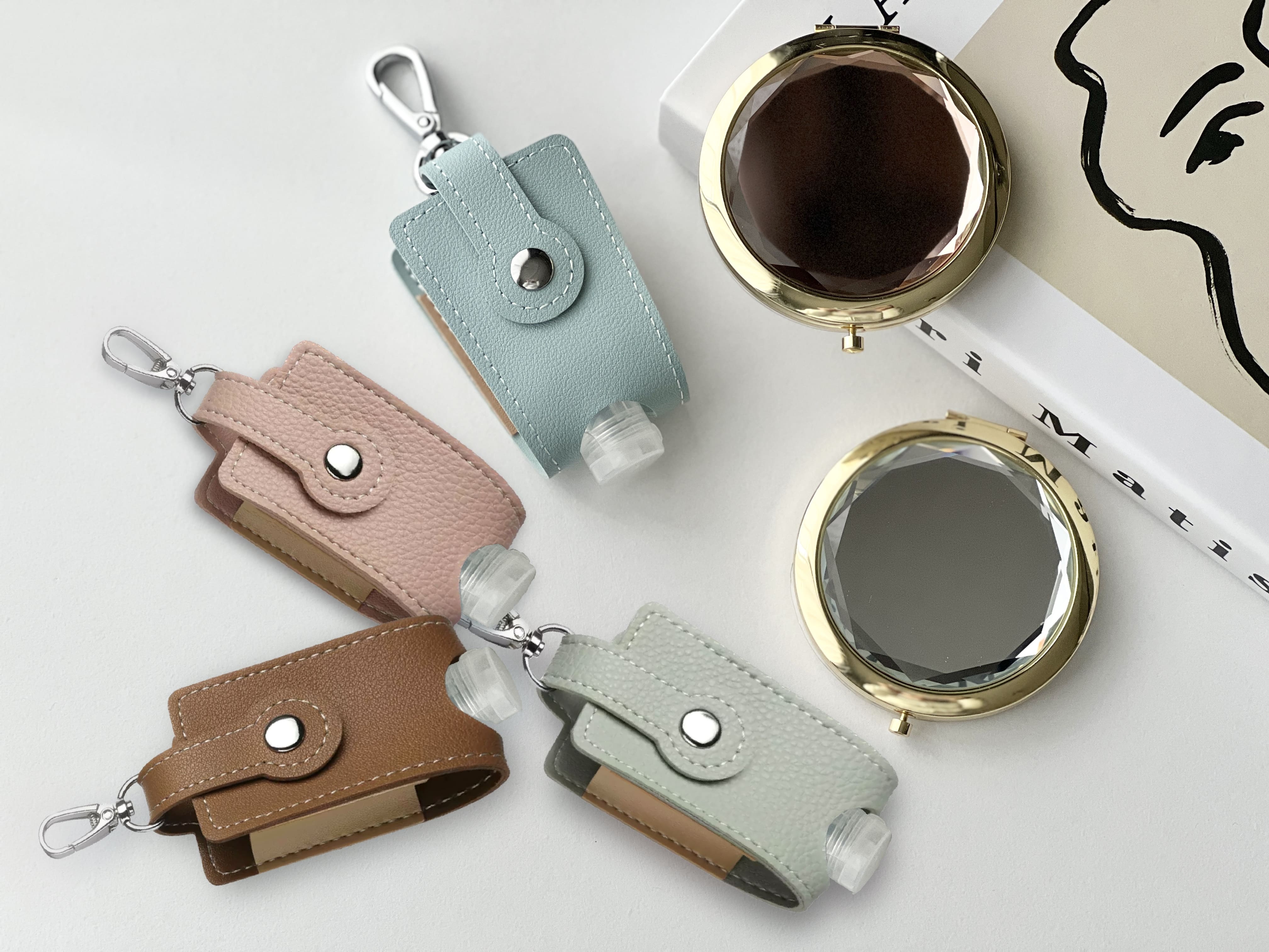 コンパクトミラー&アルコールジェルボトルケースセット