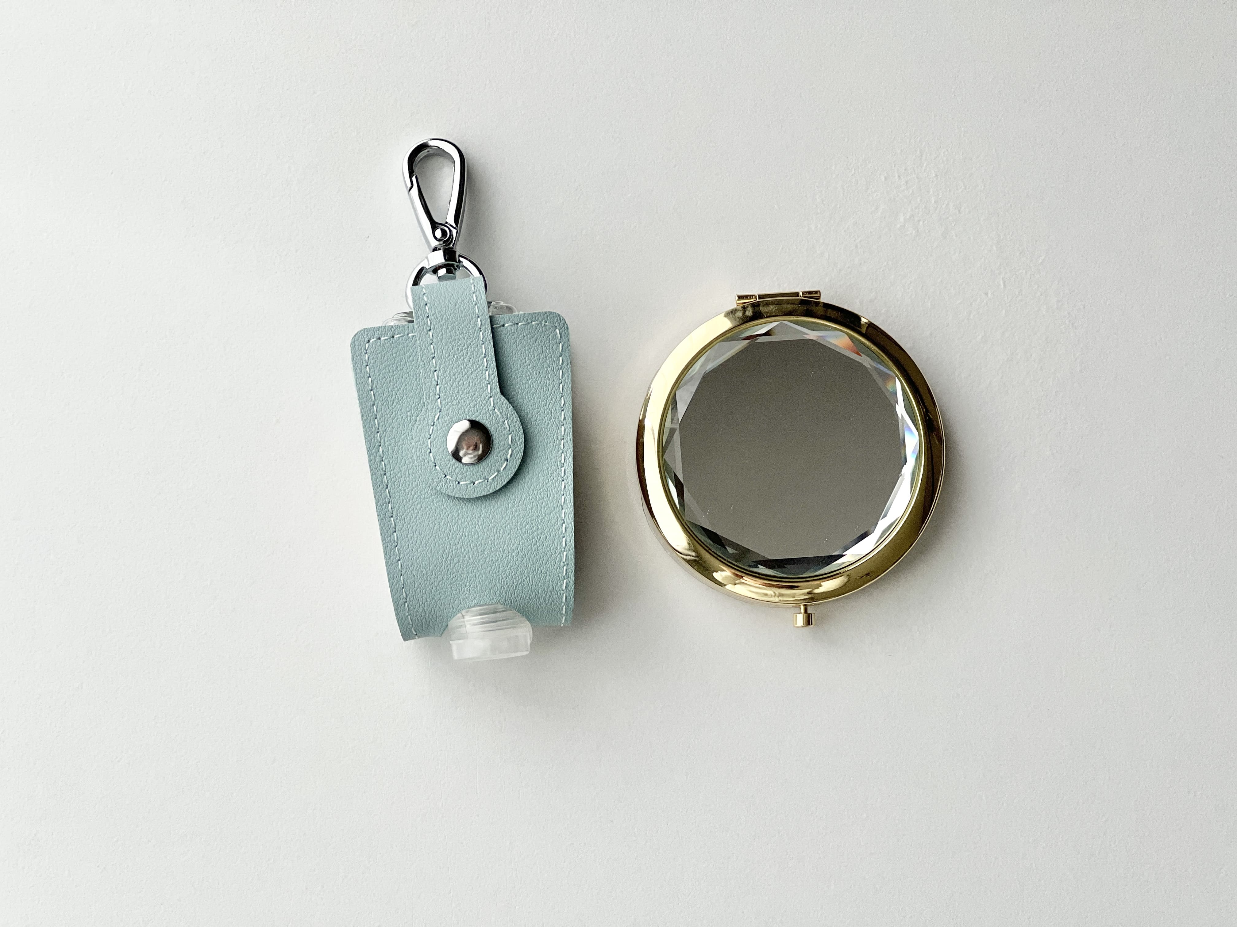 コンパクトミラー&アルコールジェルボトルケースセット