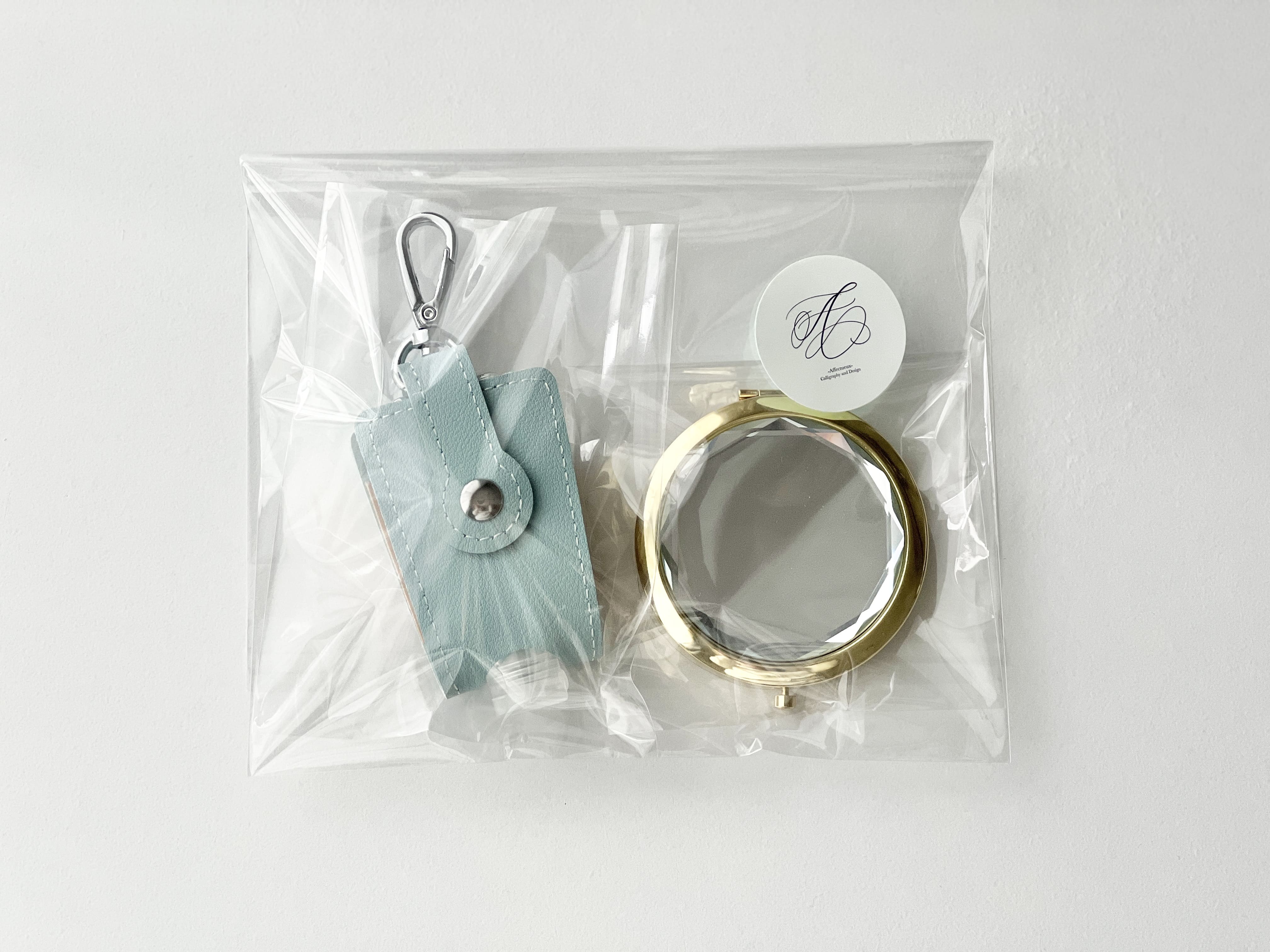 コンパクトミラー&アルコールジェルボトルケースセット