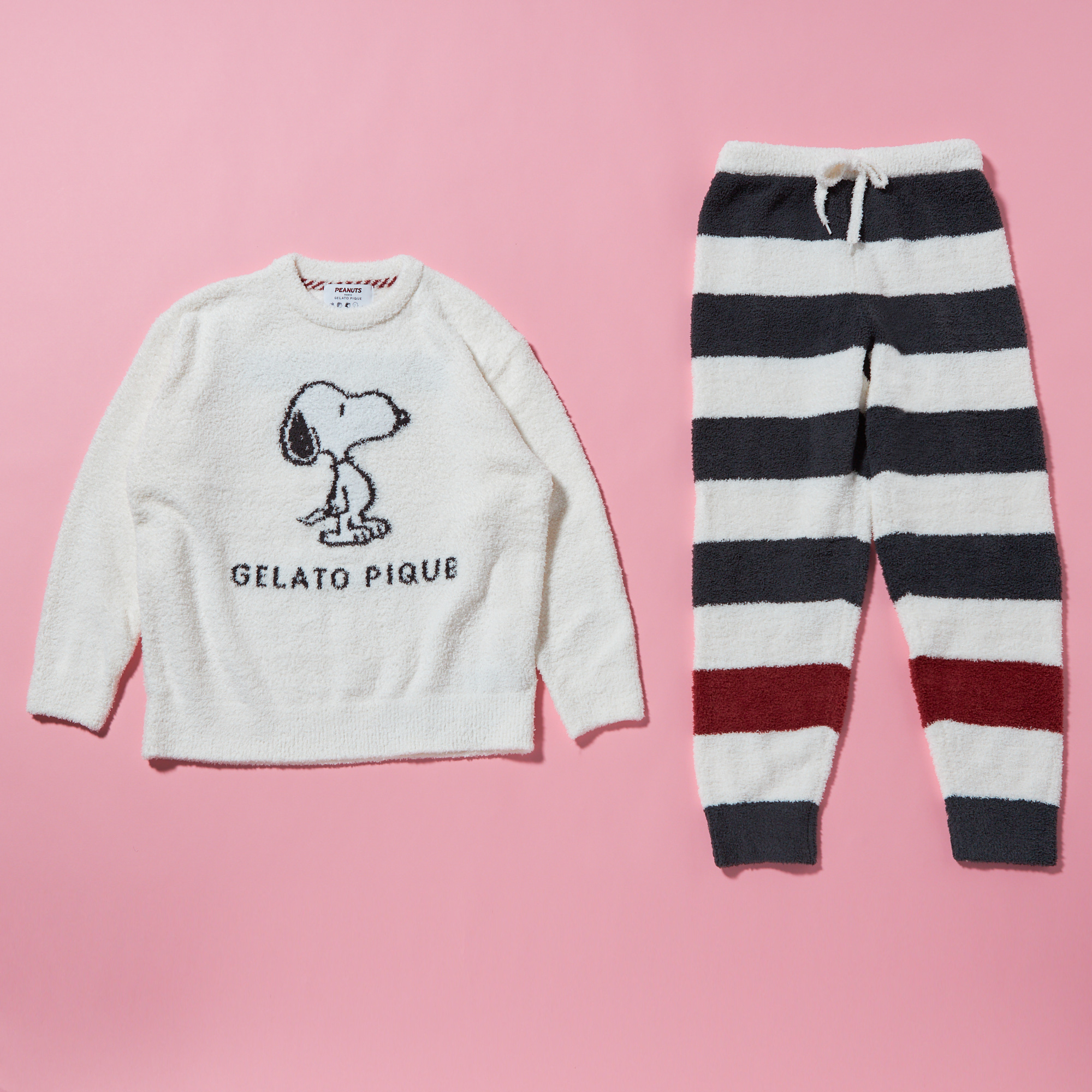 WOMEN】【SNOOPY】パウダーモチーフJQD プルオーバー＆ロングパンツ