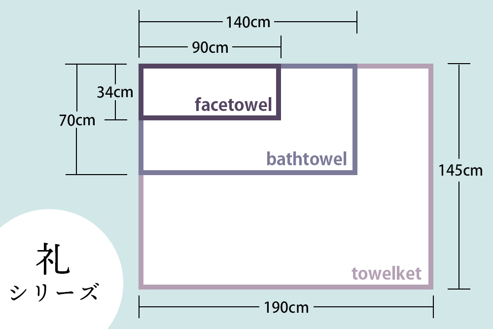 「礼-rei-シリーズ」フェイスタオル2枚セット 奇跡の綿花・アメリカンシーアイランドコットン 綿100%