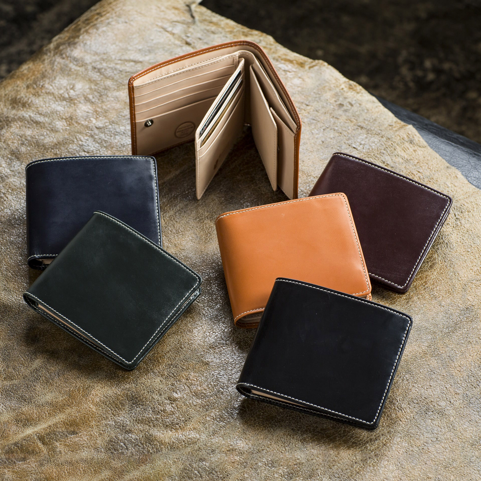 ブライドルレザー二つ折り財布