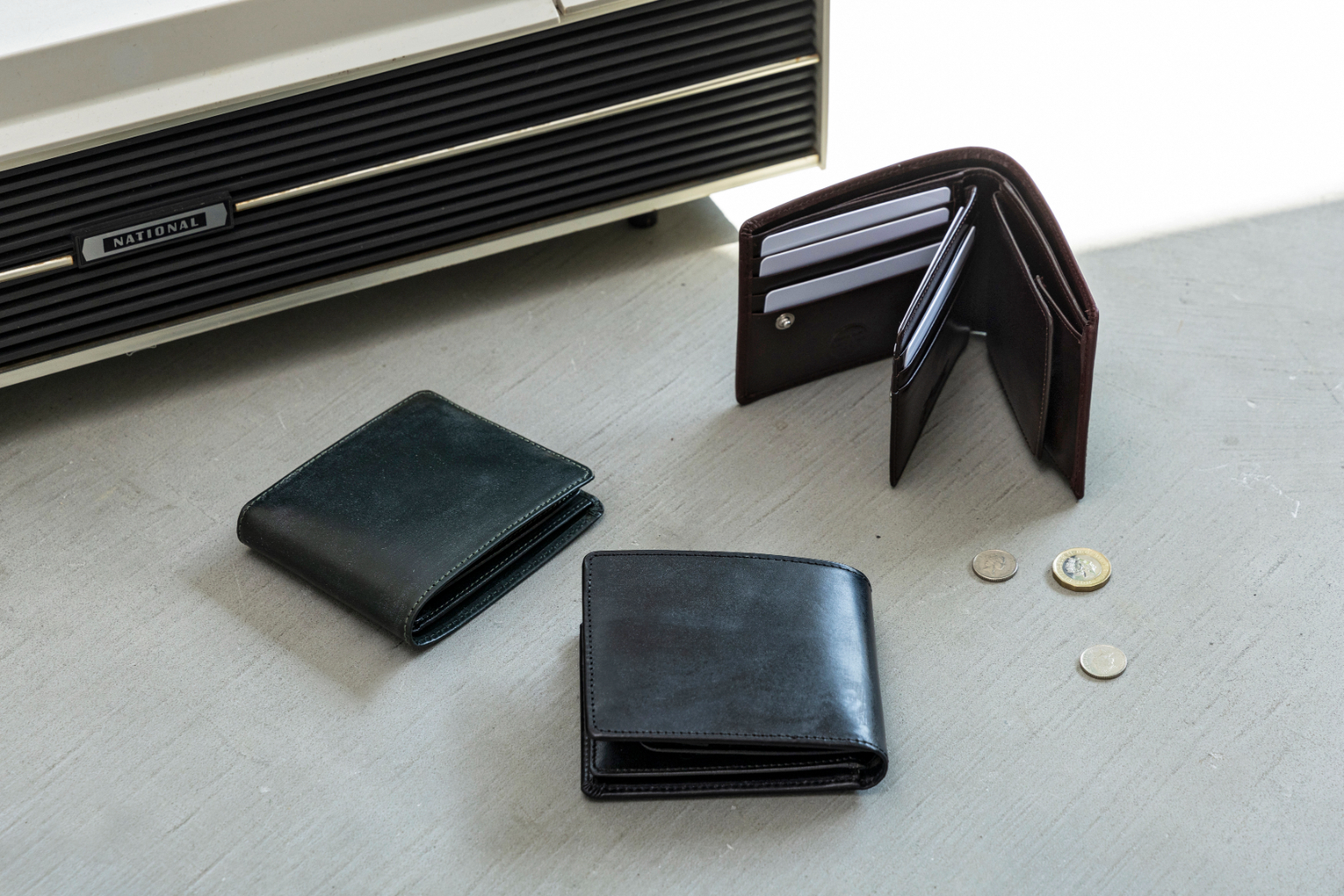 ブライドルレザー二つ折り財布