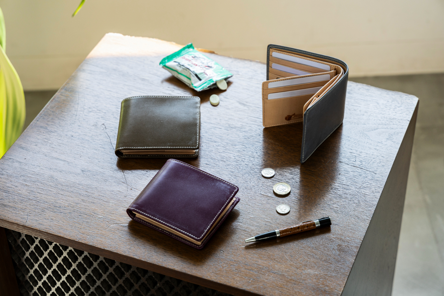 ブライドルレザー二つ折り財布