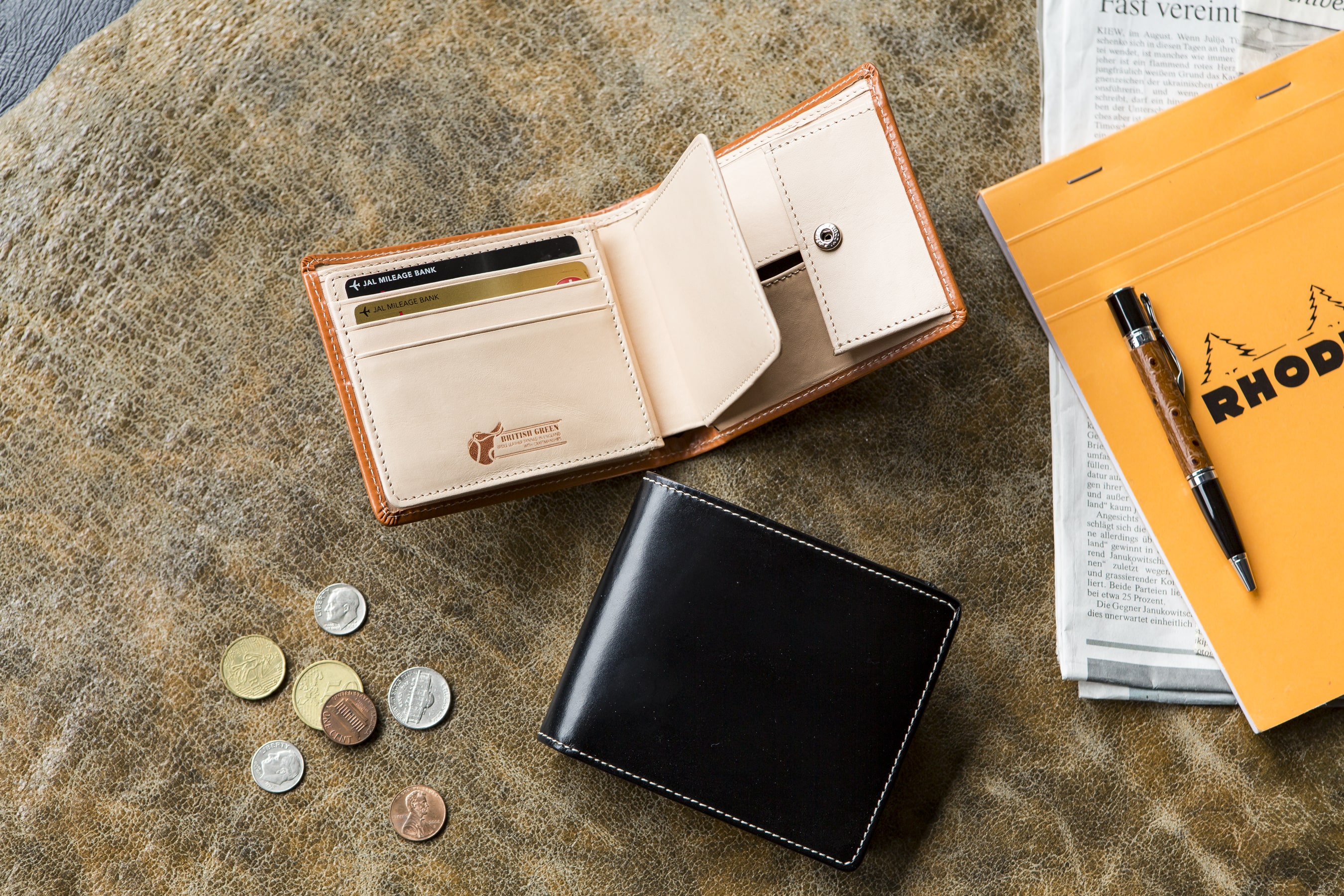 ブライドルレザー二つ折り財布