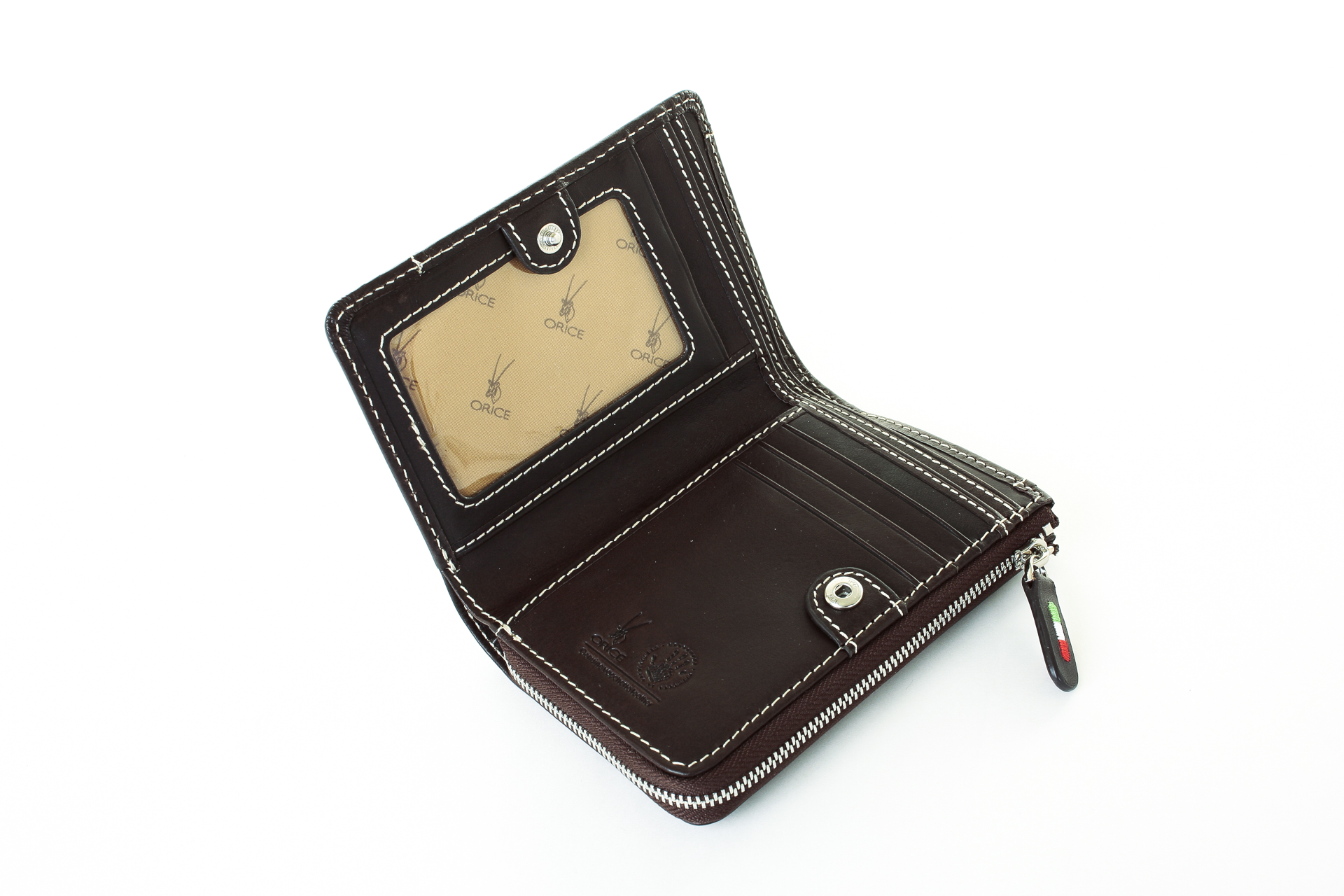 オリーチェバケッタレザーミディウォレット｜二つ折り財布