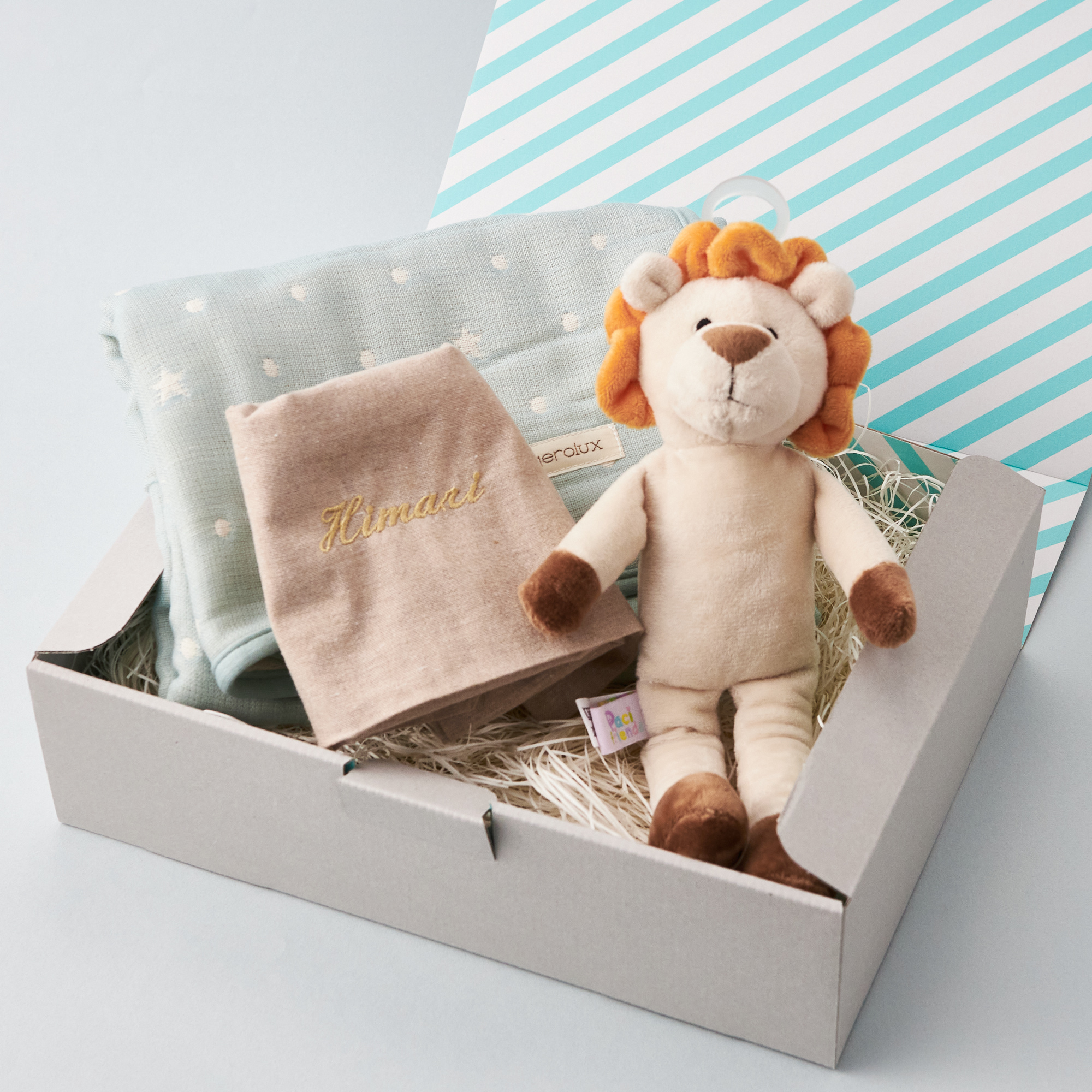 【ボックス付き】ガーゼブランケット&ぬいぐるみギフト