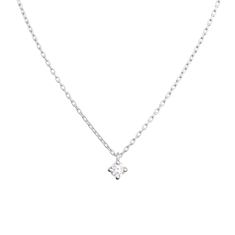 ネオンの光で光るダイヤモンドネックレス　0.03ct