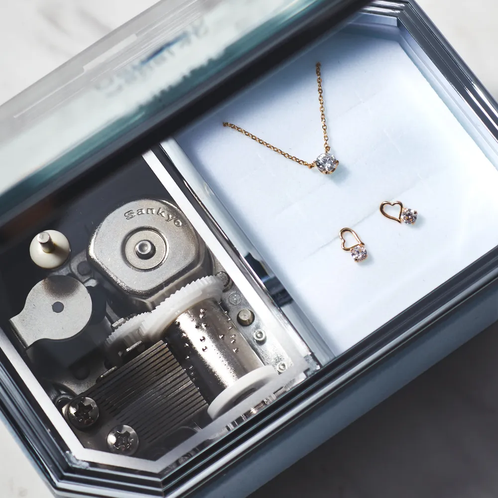 【名入れ】デザイン選べるネックレス&オルゴールケースセット