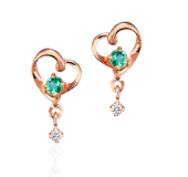 【名入れ】誕生石&ダイヤモンドハートピアス　オルゴールケースセット