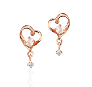 【名入れ】誕生石&ダイヤモンドハートピアス　オルゴールケースセット