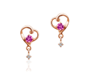 【名入れ】誕生石&ダイヤモンドハートピアス　オルゴールケースセット