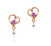 【名入れ】誕生石&ダイヤモンドハートピアス　オルゴールケースセット