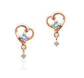 【名入れ】誕生石&ダイヤモンドハートピアス　オルゴールケースセット